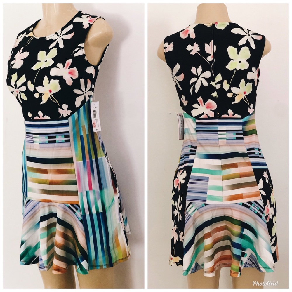 NWT BISOU BISOU Size 2 Dress Floral Mixed Print